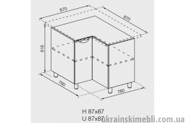 Н 87х87 (Кухня Адель Люкс)